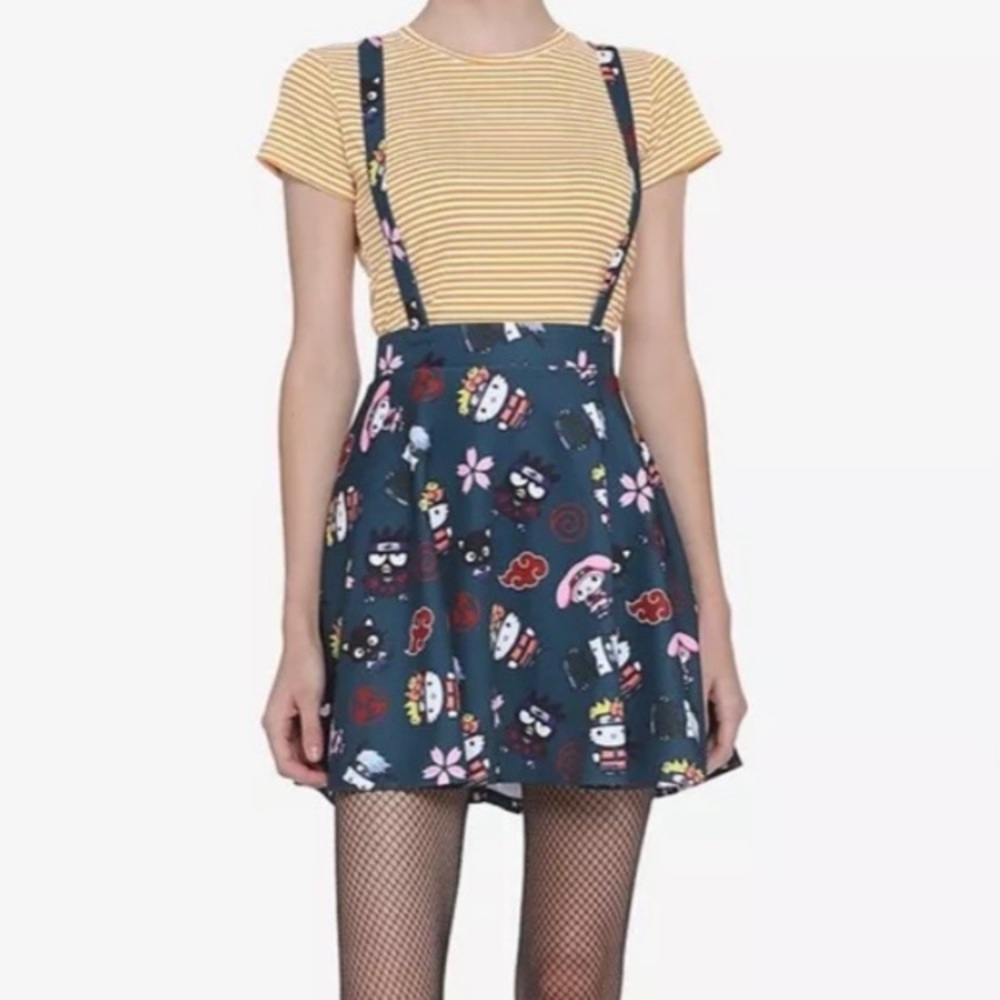 NWT NARUTO X SANRIO SUSPENDERS SKIRT SIZE S